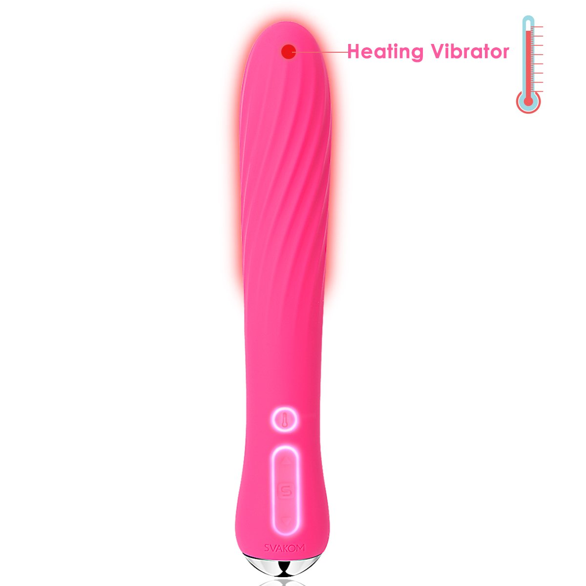 SVAKOM Anya Intelligent Vibrator Sex Toy Waterproof Rechargeable Stimulator Massager Powerful with Heating Function for Women (Plum Red)