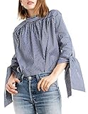 HaoDuoYi Womens Fashion Mock Neck Sleeve With Tie Back Button Top Shirt