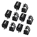uxcell 10Pcs DPDT On/Off/On 3 Position 6Pin Snap Boat Rocker Toggle Switch,Black,10A AC 125V/250V,for Boat,Household Appliances