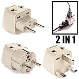 OREI European Plug Adapter Set Works in Albania, Austria, Belgium, Denmark, Finland, Greece, Hungary, Iceland, Netherlands, Norway, Poland, Portugal, Romania, Spain, Sweden, Turkey