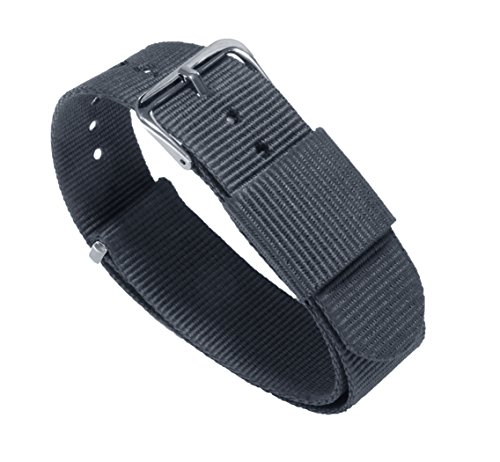 BARTON Watch Bands - Choice of Color, Length & Width (18mm, 20mm, 22mm or 24mm) - Smoke Grey 20mm - Standard Length