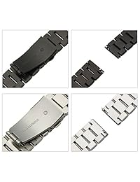 Correa de reloj Gear S3 Frontier Classic Valkit de 0.866 in de acero inoxidable, correa de metal de repuesto de malla de bucle Milanese + protector de pantalla para Samsung Gear S3 Frontier Classic Smart Watch Galaxy Watch de 1.811 in