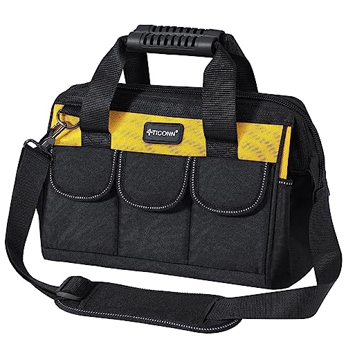 TICONN Tool Bag with Multi-Pockets Wide Mouth Tool