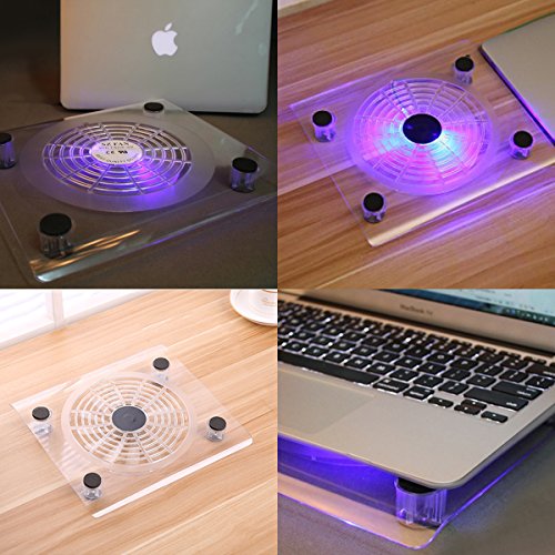 WOWLED USB RGB LED PC Cooling Fan Pad Stand with IR Remote Wireless Controller for PS4