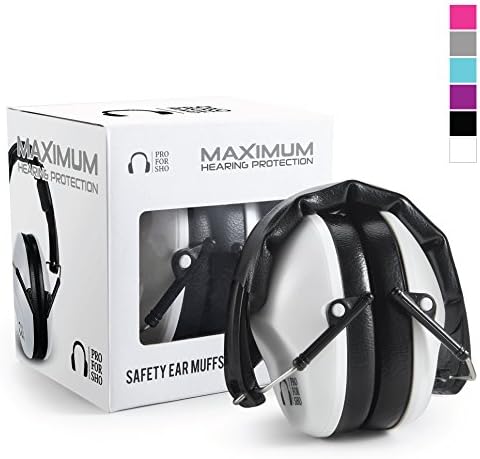 Pro For Sho 34dB Shooting Ear Protection - Special Designed Ear Muffs Lighter Weight - Maximum Hearing Protection , White