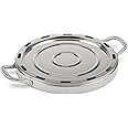 Petromax Camping Oven Baking Tray for Crispy Pizza Outdoors, at Your Campsite or Backyard, Stainless Steel, 12.2 in Dia