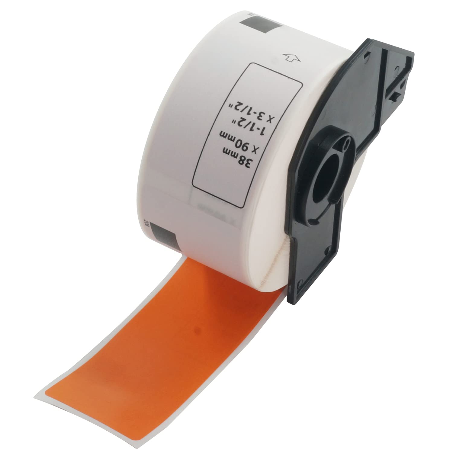 BETCKEY - 400 Orange Labels Replacement for Brother DK-11208, 38mm x 90mm Large Address Labels Compatible with Brother QL Label Printers — image 1