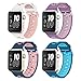 Alritz Band for Apple Watch 38mm 42mm, 4 Pack Soft Silicone Strap Band Replacement with Bumper Case for Apple Watch Series 1/2/3 (White/Black/Blue/Lake Blue, 38mm)