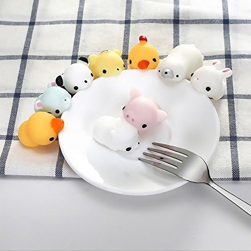 Squishy Toys, Skoye 16 Pcs Cute Squishies Mochi Animals Stress Toys Mini Squishies Panda Seal Rabbit Chicken Duckling Elephant Sheep Cat Stress Reliever Anxiety Toys For Children Adults