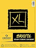 Canson XL Series Bristol Vellum Paper Pad, Heavyweight Paper for Pencil, Vellum Finish, Fold Over, 100 Pound, 9 x 12 Inch, Bright White, 25 Sheets