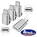 USB Type C Adapter 4 Pack,Emnt Micro USB（Female） to USB C（Male） Charge and Data Sync Converter Cable Aluminum Connector Adaptor Fit Samsung Galaxy Note 8 S8, and More-Silver