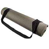 Fit Spirit Adjustable Cotton Yoga Mat Carrying Strap, Black