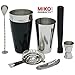 Home Bartender Kit - Cocktail Shaker Bar Set - Includes Bar Tools & Bar Accessories: Boston Cocktail Shaker, Muddler, Strainer, Jigger, Bar Spoon, Corkscrew, Bonus EBook - Vinyl Coating(Black)