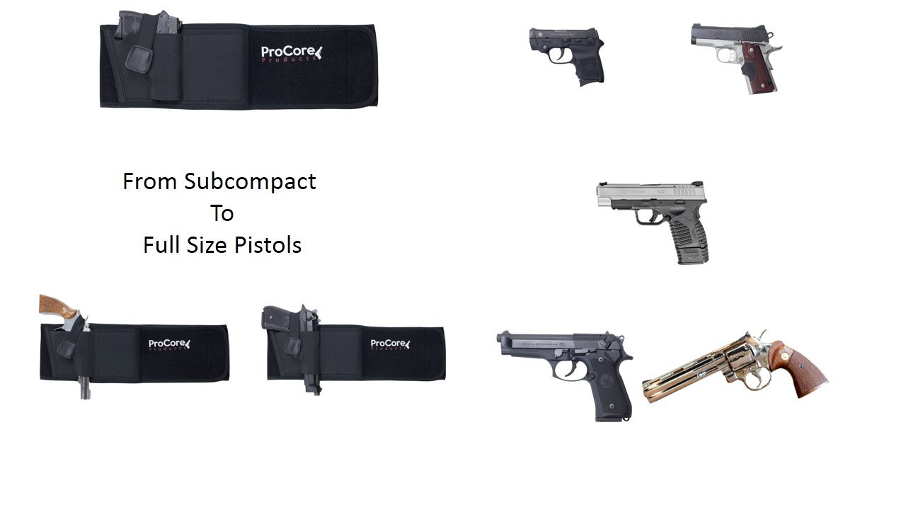 ProCore Belly Band Holster For Concealed Carry Waistband CCW Pistol Handgun Magazine Holder