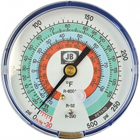 Low Side Pressure Gauge,3-1/8" Diameter