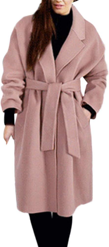 Plus Size Clearance,Ladies Winter Lapel Wool Coat Trench Jacket Pea Coats Jacket Overcoat Outwear(L-5XL)
