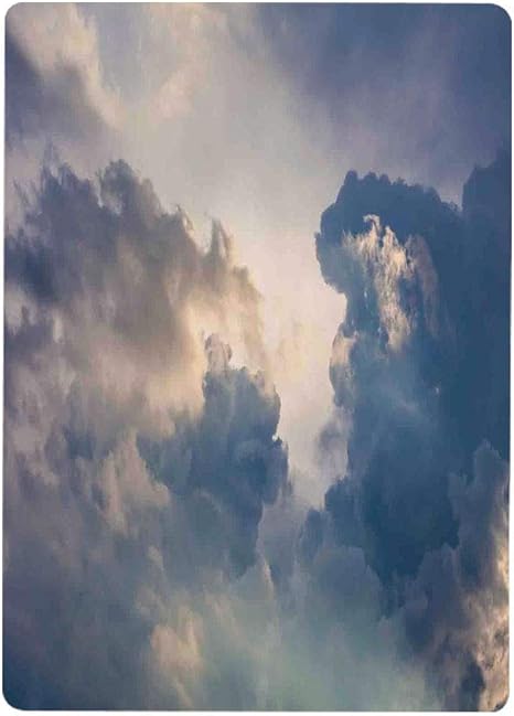 Amazon Co Jp 壁紙 絵画風ポスター 雲 壮大な雨嵐雲 空の上の地上環境の風景 ブルーホワイト30x40cm 自己接着性 取り外可能 壊れ目 ホーム キッチン