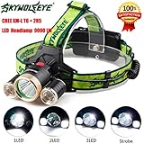 Iuhan® Fashion 9000Lm 3X XML T6+2R5 LED Headlight Headlamp Flashlight 18650 Torch Light Lamp