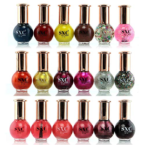 SXC Cosmetics 18 Color Cosmopolitan Collection Nail Lacquer, Professional Quality & Quick Dry, 12ml/0.5oz Each, Perfect Gift for Holiday