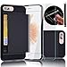 JZTECH® Black Impact Resistant Card Slot Holder Skin Cover Wallet Case Bumper Dual Layer TPU Soft Rugged Shockproof Durable Shell For iPhone 7 Plus +Anti Explosion Screen Protector Stylus