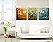 Cherish Art Hand Painted Oil Painting White Flowers 3 Panels Wood Inside Framed Hanging Wall Decoration
