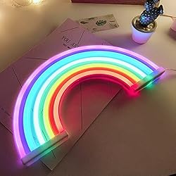 Neon Rainbow Sign, Battery or USB Powered Light for