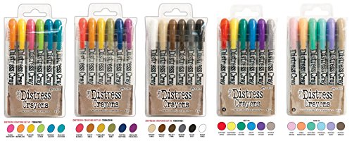 Ranger Tim Holtz Distress Crayons Bundle: Sets 1, 2, 3, 4, and 5
