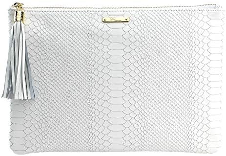 GiGi New York Women's Uber Embossed Python Clutch