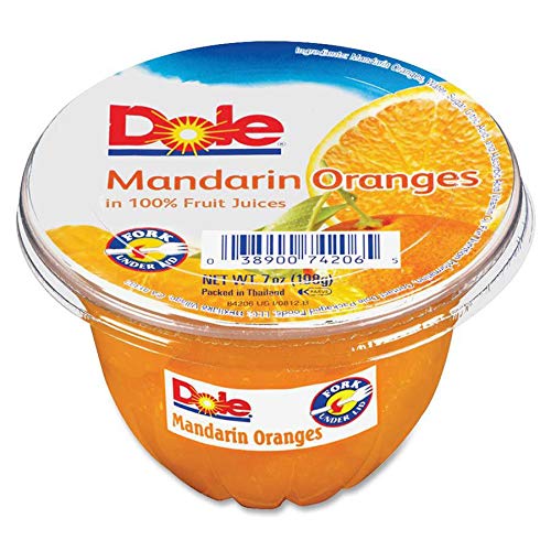 DOLE FOOD COMPANY, INC 74206011 FRUIT CUPS 7 OZ. 12/CT MANDARIN ORANGES