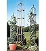 Plow & Hearth Metal Garden Obelisk | Indoor/Outdoor | Powder-Coated Steel | Trellis for Climbing | Floral Pattern | 11