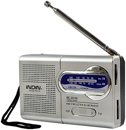 Handheld AM/FM Mini Radio – Portable Radio for Emergencies, Office Desk Radio Survival Kits, Camping, Hurricane Season, etc – Small Battery Operated Pocket Radio with Telescopic Antenna