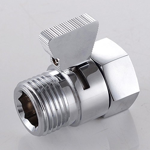 image for Homeself Brass Shower Head Flow Contol and Shut OFF Stop Switch Valve 