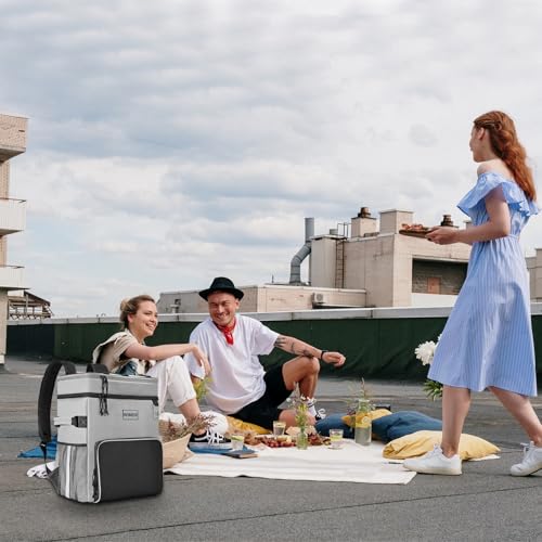 INSMEER Mochila térmica, refrigerador de praia isolado grande refrigerador de acampamento macio à prova de vazamento
