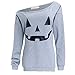 Dutebare Women Halloween Off Shoulder Sweatshirt Slouchy Witch Shirt Long Sleeve Pullover Tops