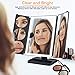 SOLVE Oversized Makeup Mirror with Lights, 32 Superfire LED Light Strips Vanity Mirror with 1x 2X 3X 5X Magnification, 180 and 90 Rotation,Touch Screen Switch, Dual Power Supply, Black