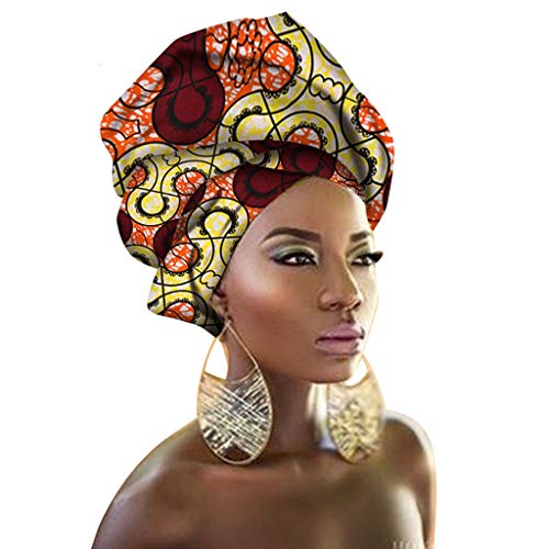 African Traditional Wax Print Head wrap Headwrap Scarf Tie, Multi-Color Urban Ladies Hair Accessory Headband Head Scarf (TJ11)