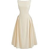 CIDER Party Dress Midi Dresses Boat Neck Backless Ruffle A Line Elegant Wedding Guest Dresses Mid Waist