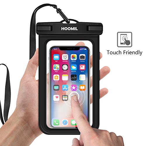 HOOMIL Universal Waterproof Case, IPX8 Waterproof Phone Pouch Dry Bag Compatible for Samsung Galaxy Note 10/9/A30/A20/A10/A50/A70/iPhone XR/XS/X up to 6.5 inches - Black