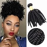Top Hair Unprocessed Virgin Brazilian Kinky Curly Human Hair Extensions Natural Color 100g/Bundle 8inches