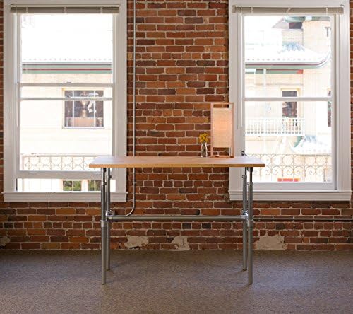 Height-Adjustable Standing Desk (Solid Beech Wood Top, Steel Frame)
