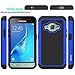 J1 2016 Case, Galaxy Amp 2 Case, Galaxy Express 3 Case, OEAGO [Shockproof] [Impact Protection] Hybrid Dual Layer Defender Protective Case Cover for Samsung Galaxy Amp 2 / J1 2016 / Express 3 - Blue