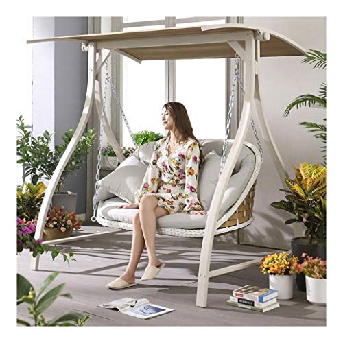 Gartenmöbel im Freien Schaukel Outdoor-Schaukel Stühle mit Kissen und Kissen, Prinzessin Schaukelbett Gartenschaukel im…
