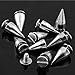 RUBYCA 100 Sets 14MM Silver Color Bullet Cone Spike and Stud Metal Screw Back for DIY Leather-Craft