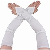 Gaoin Fingerless Long Glove 1920s Satin Stretchy Elbow Length Opera Party Gloves