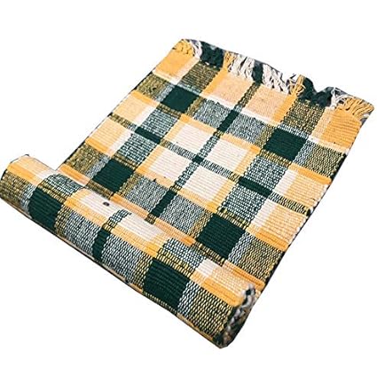 Chopra International Cotton Table Runner, Checks Design (30x135 cm, Yellow)- Set of 2