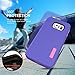 TOTU Heavy Duty Dual Layer Protective Case Hybrid Bumper Scratch Resistant Shock-Absorbing Defender Carrying Case for Samsung Galaxy S6 Edge – Indigo Violet/Light Rose