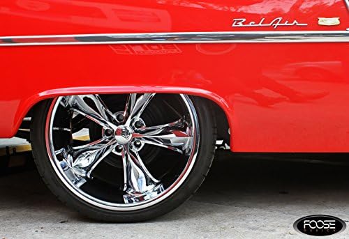 22" Inch Foose Legend Chrome Wheels &amp; Tire Package | Set of 4 | 265/35R22 Tires | Includes Free Wheel Club LA T-Shirt | Fits Jeep Cherokee Buick Chevy BMW Cadillac