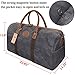 Travel Duffel Bag Waterproof Canvas Overnight Bag Leather Weekend Oversized Carryon Handbag Grey