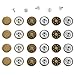 40 Sets 17mm Jeans Button Tack Buttons Metal Replacement Kit with Storage Box, 2 Styles, Bronze