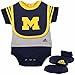 Michigan Wolverines 3pc Creeper Bib Booties Set Gray
